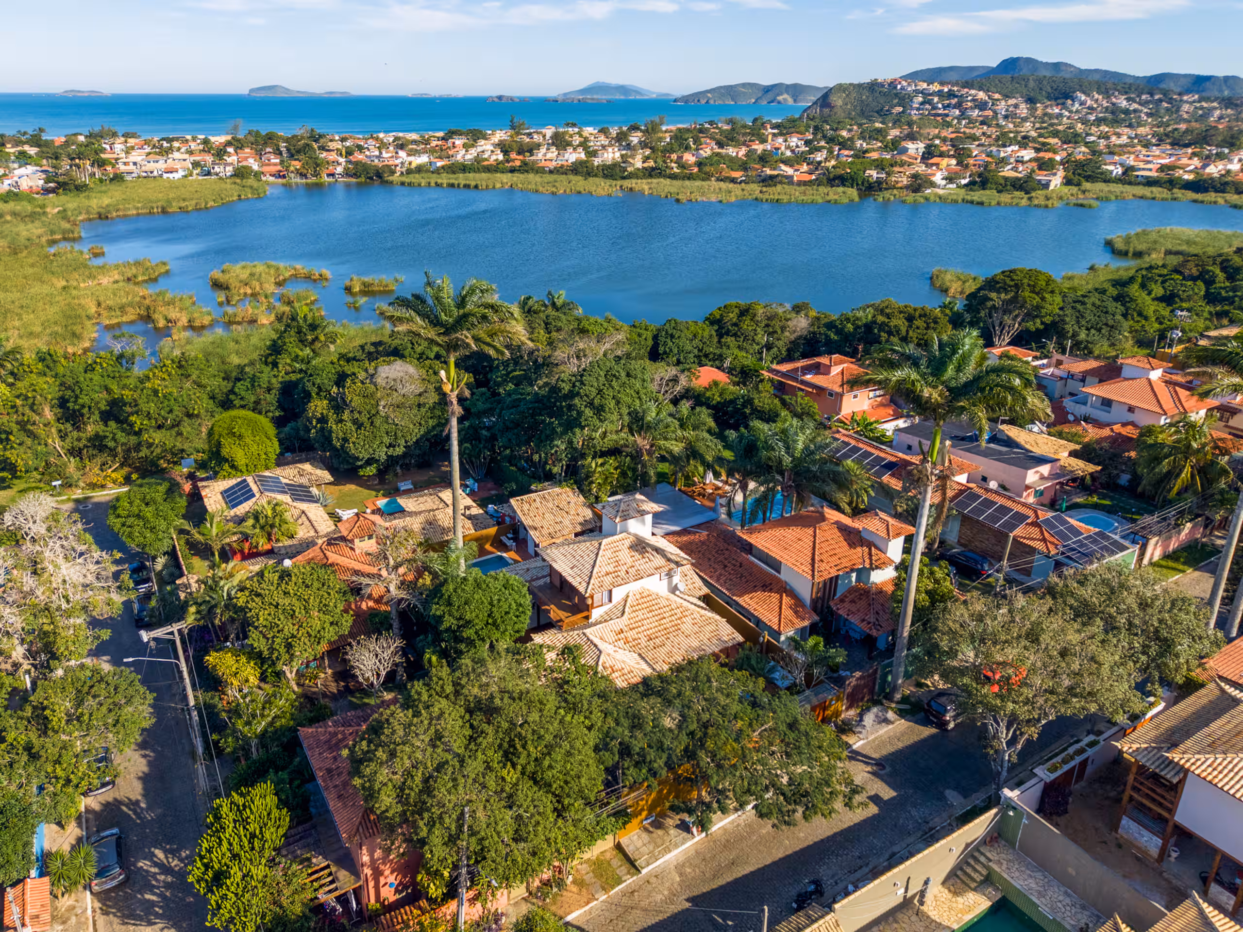 Vista aérea da região da Lagoa de Geribá